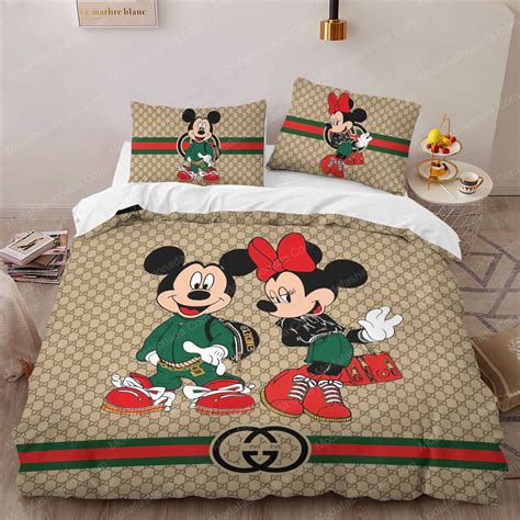 gucci comforter set queen shoppee|gucci mickey mouse bedding.